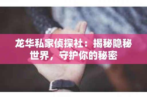 龙华私家侦探社：揭秘隐秘世界，守护你的秘密