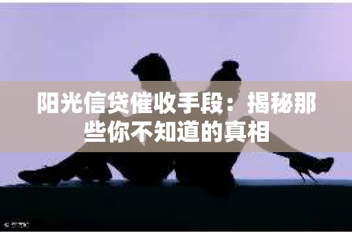 阳光信贷催收手段：揭秘那些你不知道的真相