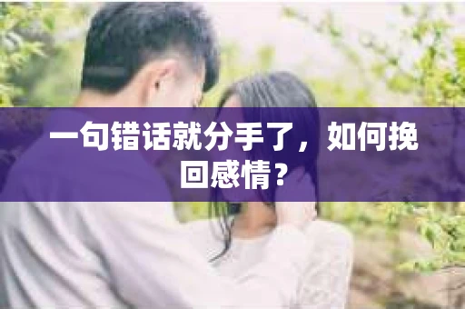 一句错话就分手了，如何挽回感情？