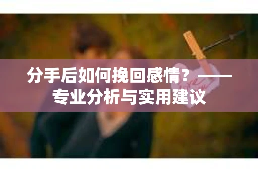 分手后如何挽回感情？——专业分析与实用建议