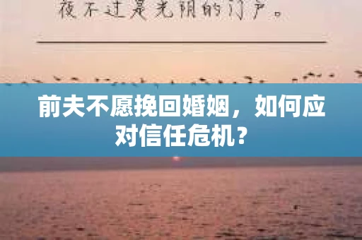 前夫不愿挽回婚姻，如何应对信任危机？