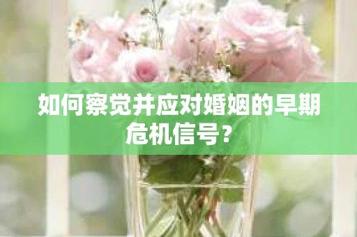 如何察觉并应对婚姻的早期危机信号？